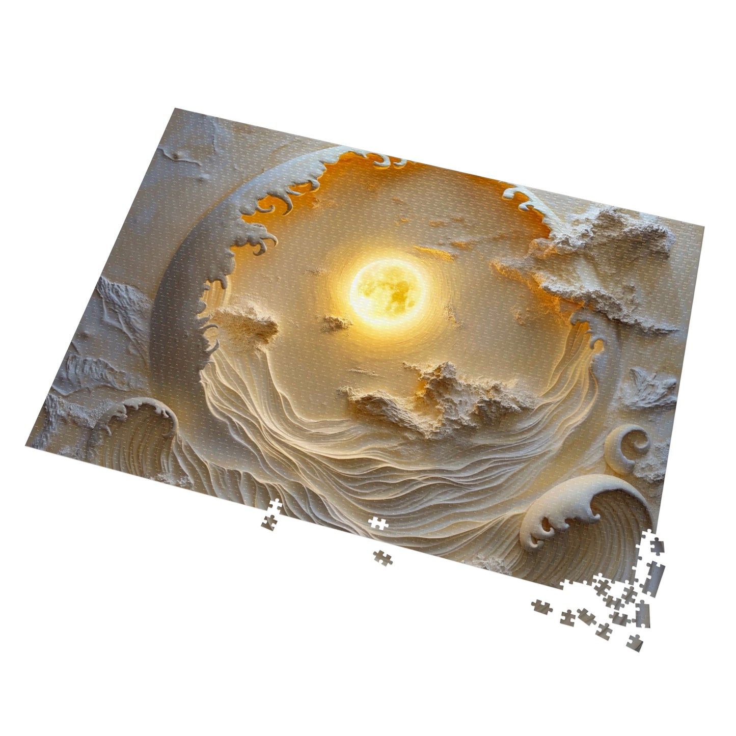 Serene Sunset Jigsaw Puzzle with Tin, Tranquil Puzzle Gift, Meditation Decor, Family Game Night, Relaxation Activity