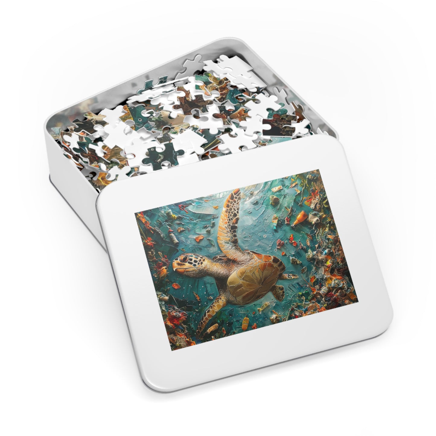 Ocean Conservation Jigsaw Puzzle, Sea Turtle Puzzle, Eco-Friendly Gift, Educational Toy, Family Activity, Environmental Awareness