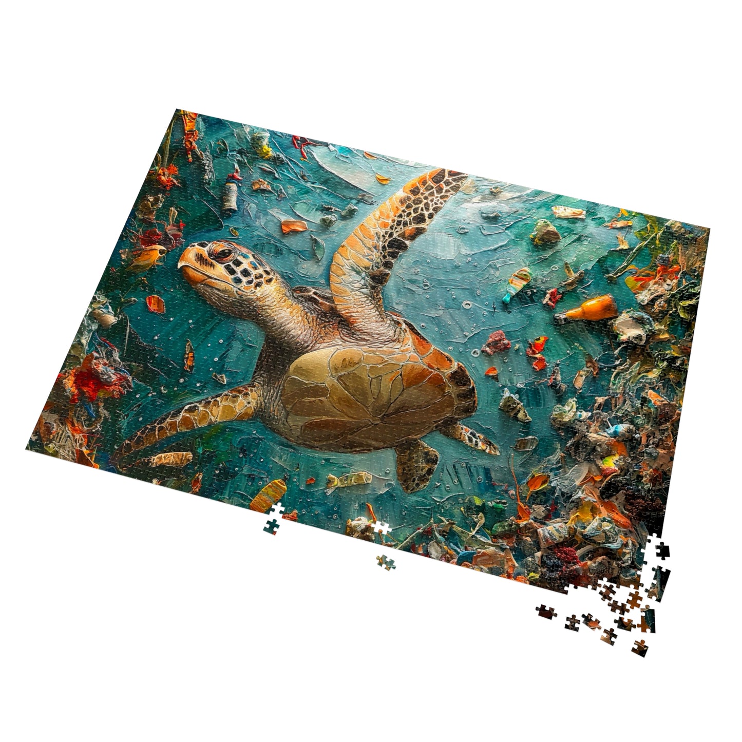 Ocean Conservation Jigsaw Puzzle, Sea Turtle Puzzle, Eco-Friendly Gift, Educational Toy, Family Activity, Environmental Awareness