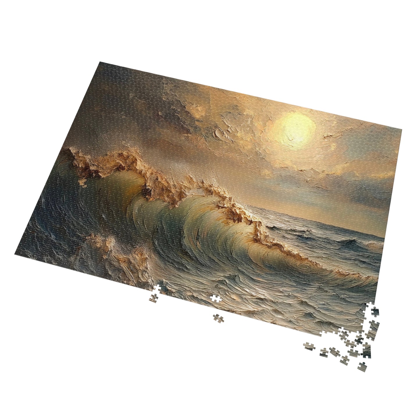 Ocean Sunset Jigsaw Puzzle | Relaxing Gift for Puzzle Lovers, Home Decor, Family Activity