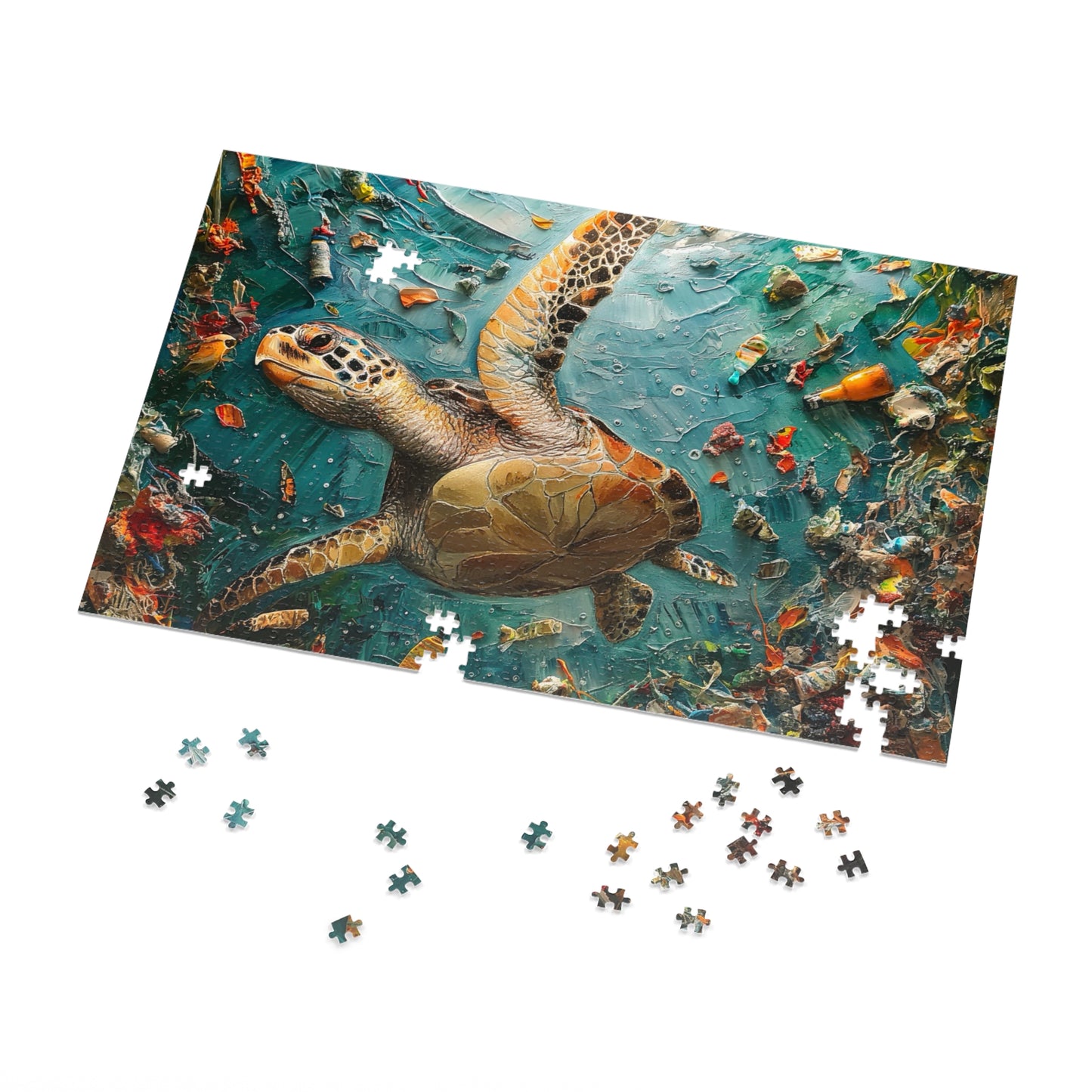 Ocean Conservation Jigsaw Puzzle, Sea Turtle Puzzle, Eco-Friendly Gift, Educational Toy, Family Activity, Environmental Awareness