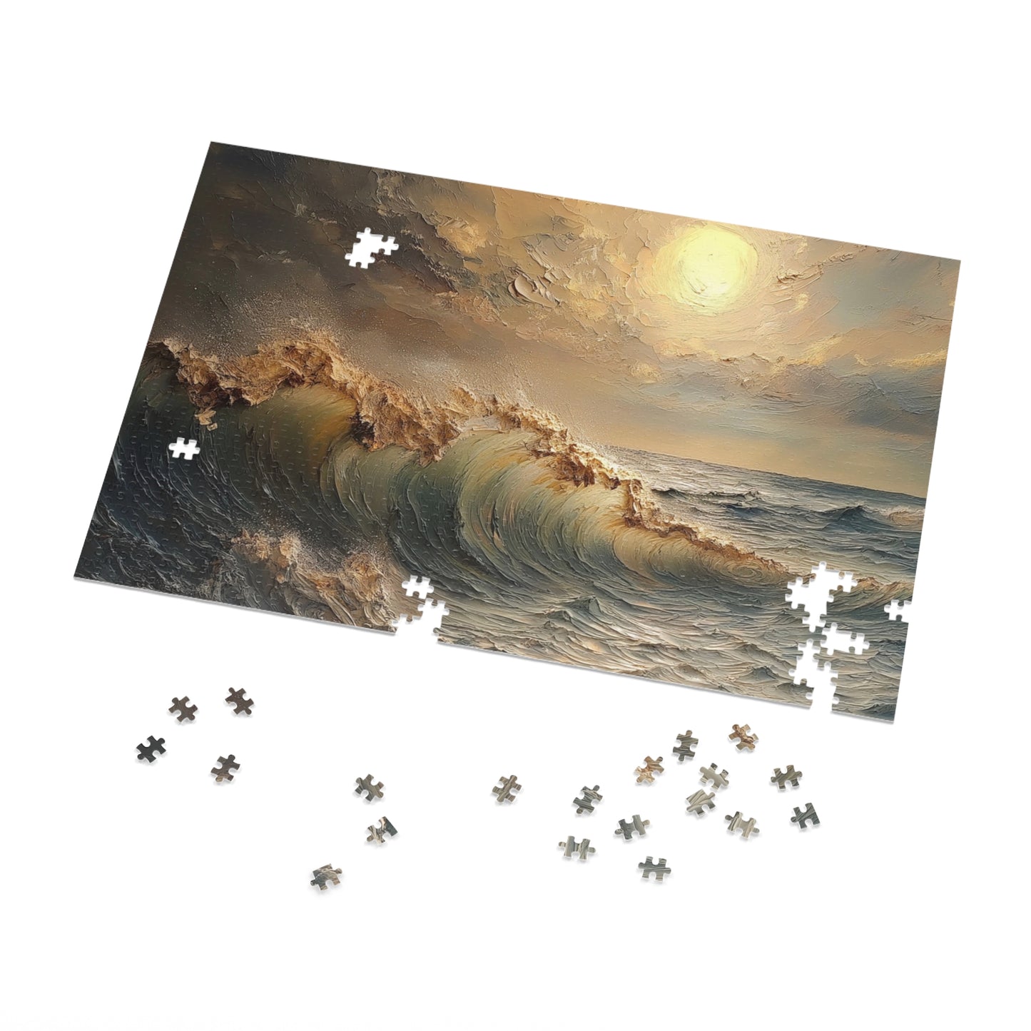 Ocean Sunset Jigsaw Puzzle | Relaxing Gift for Puzzle Lovers, Home Decor, Family Activity