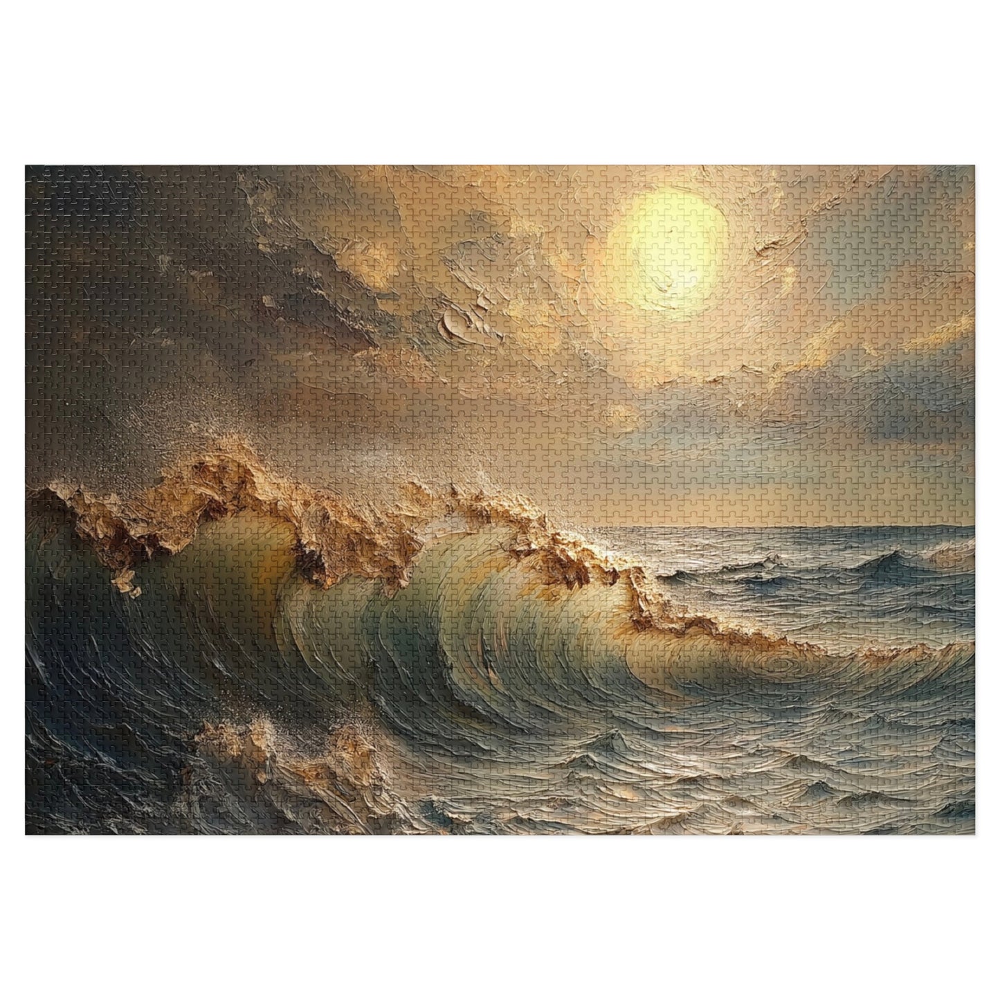 Ocean Sunset Jigsaw Puzzle | Relaxing Gift for Puzzle Lovers, Home Decor, Family Activity