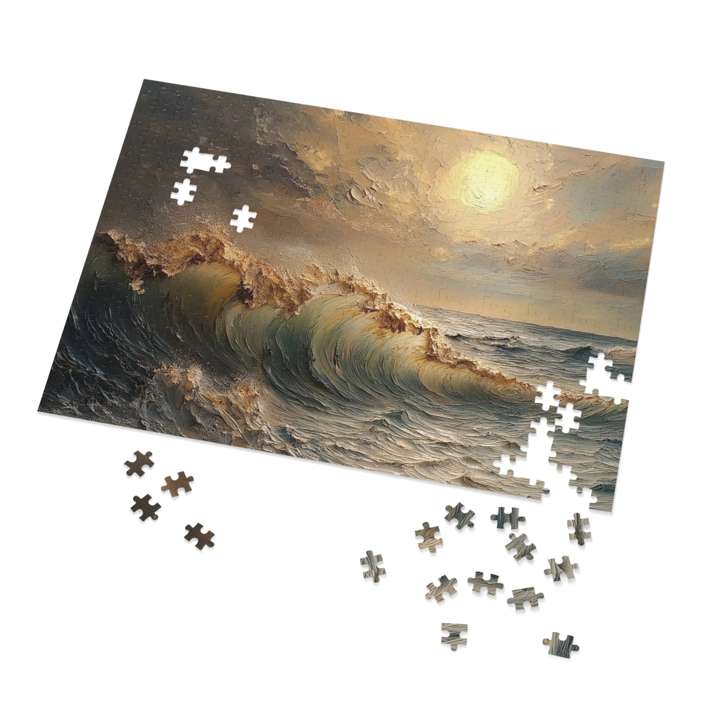 Ocean Sunset Jigsaw Puzzle | Relaxing Gift for Puzzle Lovers, Home Decor, Family Activity