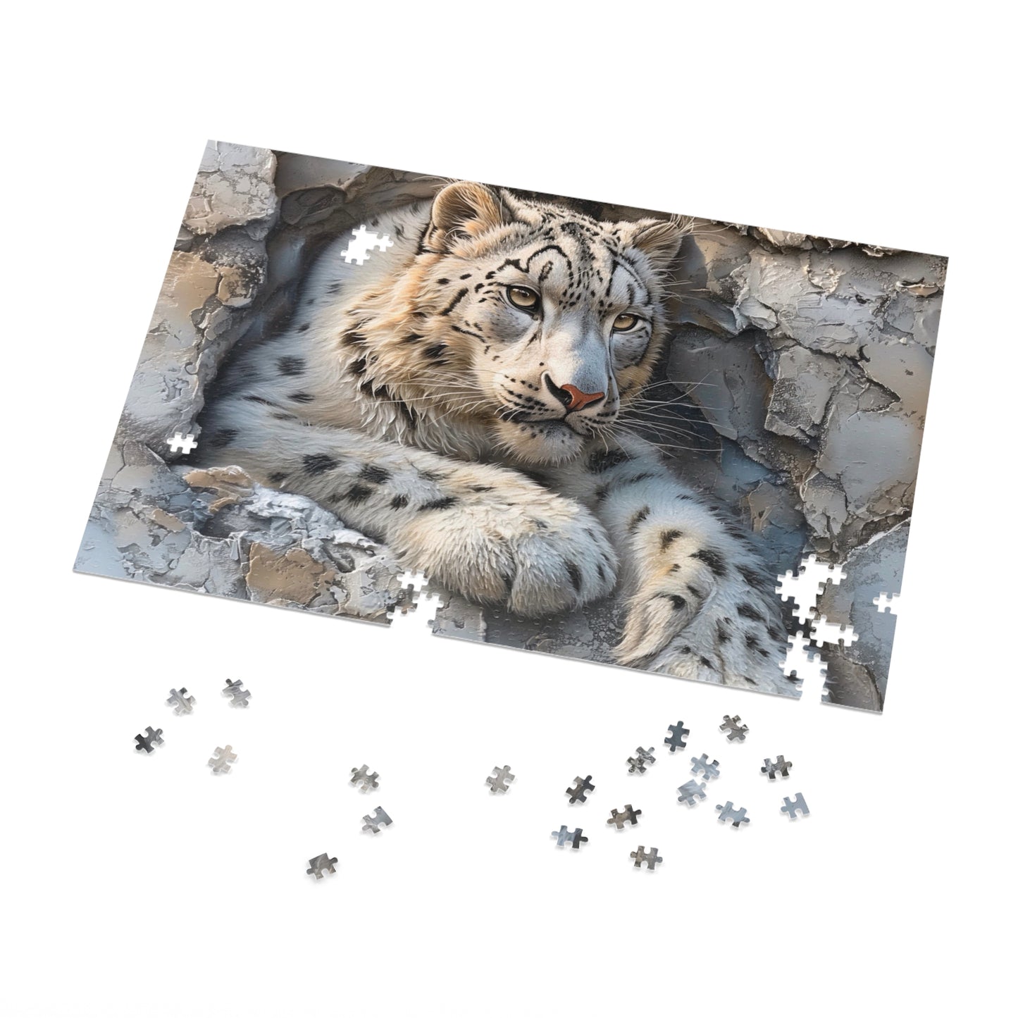 White Tiger Jigsaw Puzzle with Tin - Unique Wildlife Gift, Home Decor, Family Activity, Nature Lover's Puzzle, Fun for All Ages