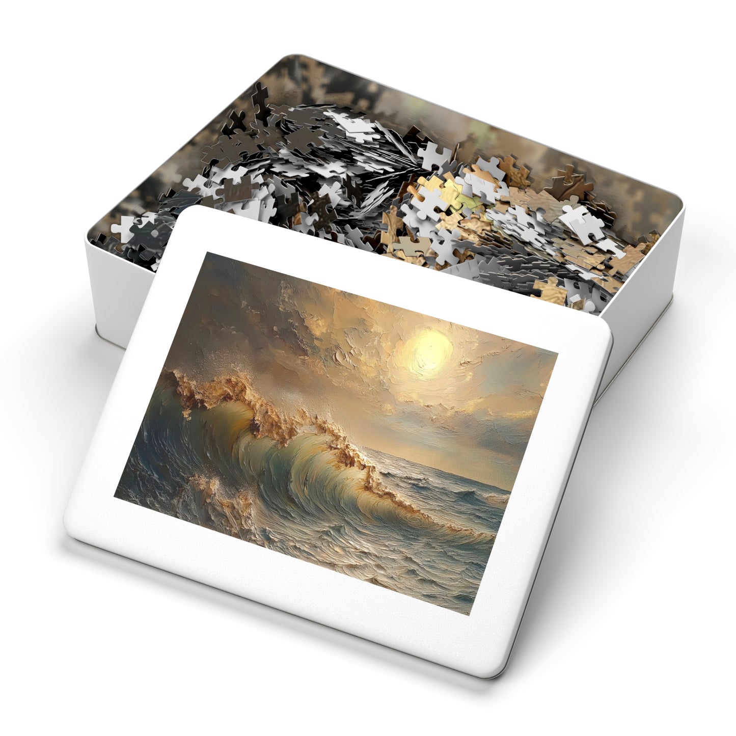 Ocean Sunset Jigsaw Puzzle | Relaxing Gift for Puzzle Lovers, Home Decor, Family Activity
