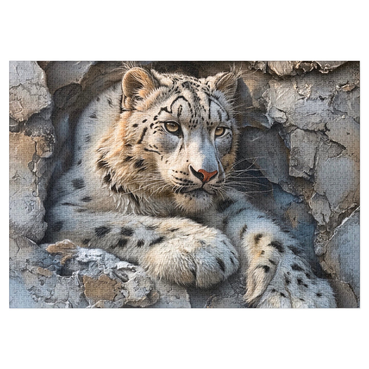 White Tiger Jigsaw Puzzle with Tin - Unique Wildlife Gift, Home Decor, Family Activity, Nature Lover's Puzzle, Fun for All Ages