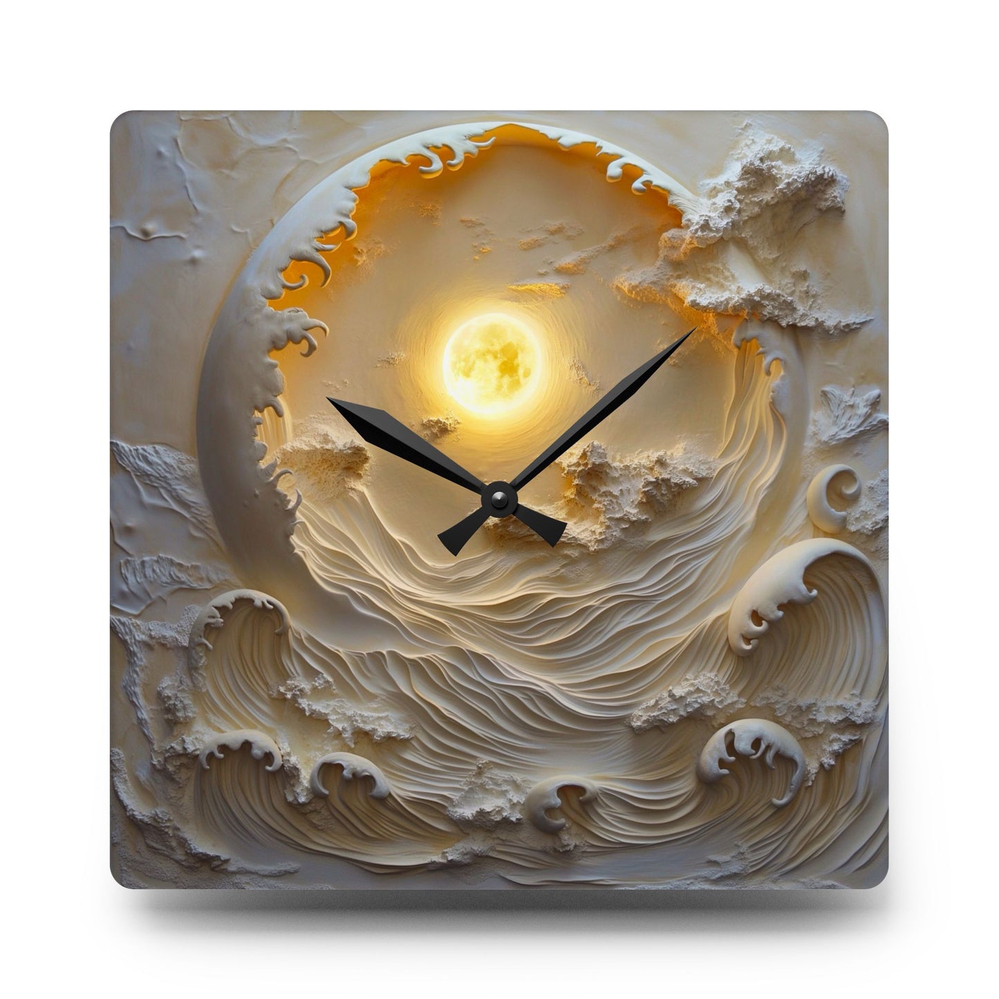 Serene Ocean Wave Acrylic Wall Clock - Coastal Decor, Modern Timepiece, Unique Gift for Beach Lovers, Home Office Wall Art, Nautical Theme