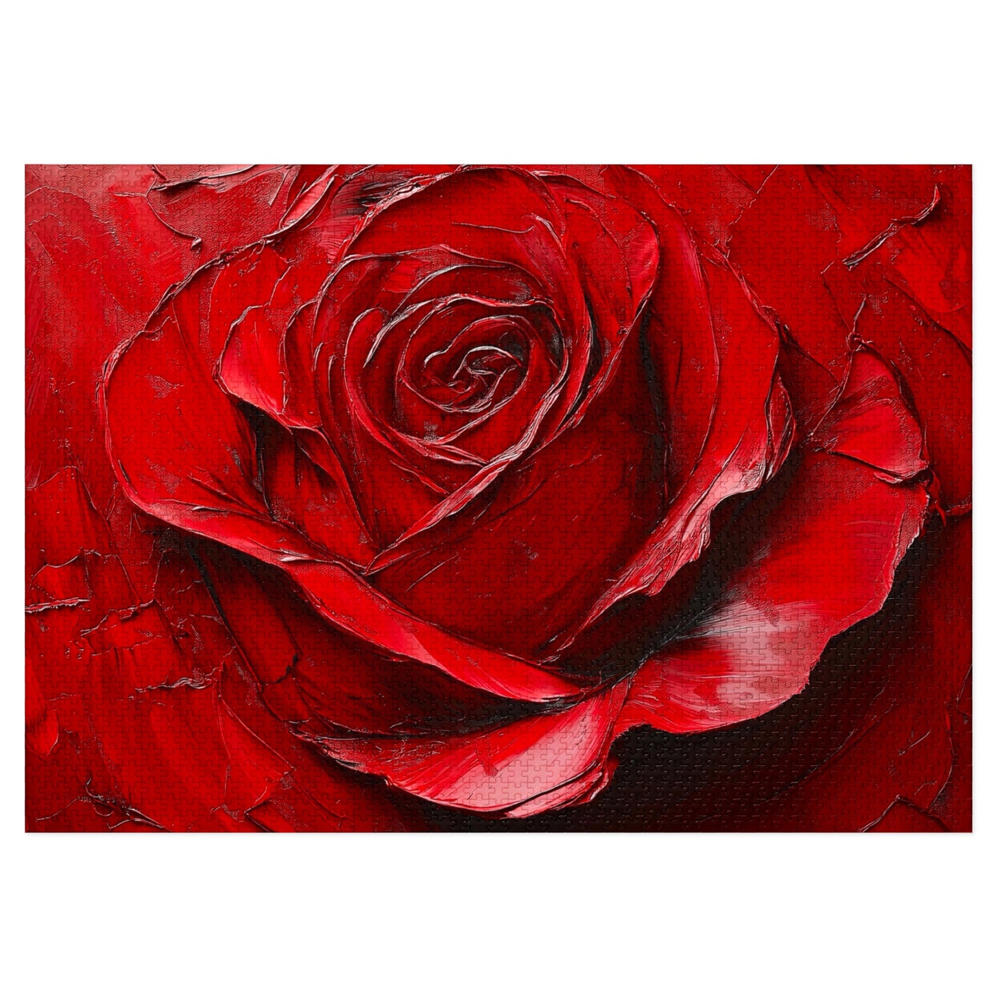 Red Rose Jigsaw Puzzle with Tin - Perfect Gift for Puzzle Lovers, Family Bonding, Art Decor, Birthday, Valentine’s Day, Holiday Fun