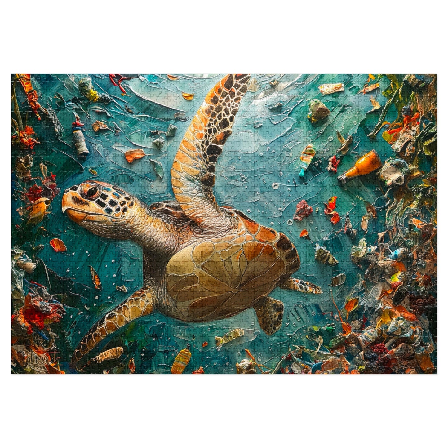 Ocean Conservation Jigsaw Puzzle, Sea Turtle Puzzle, Eco-Friendly Gift, Educational Toy, Family Activity, Environmental Awareness