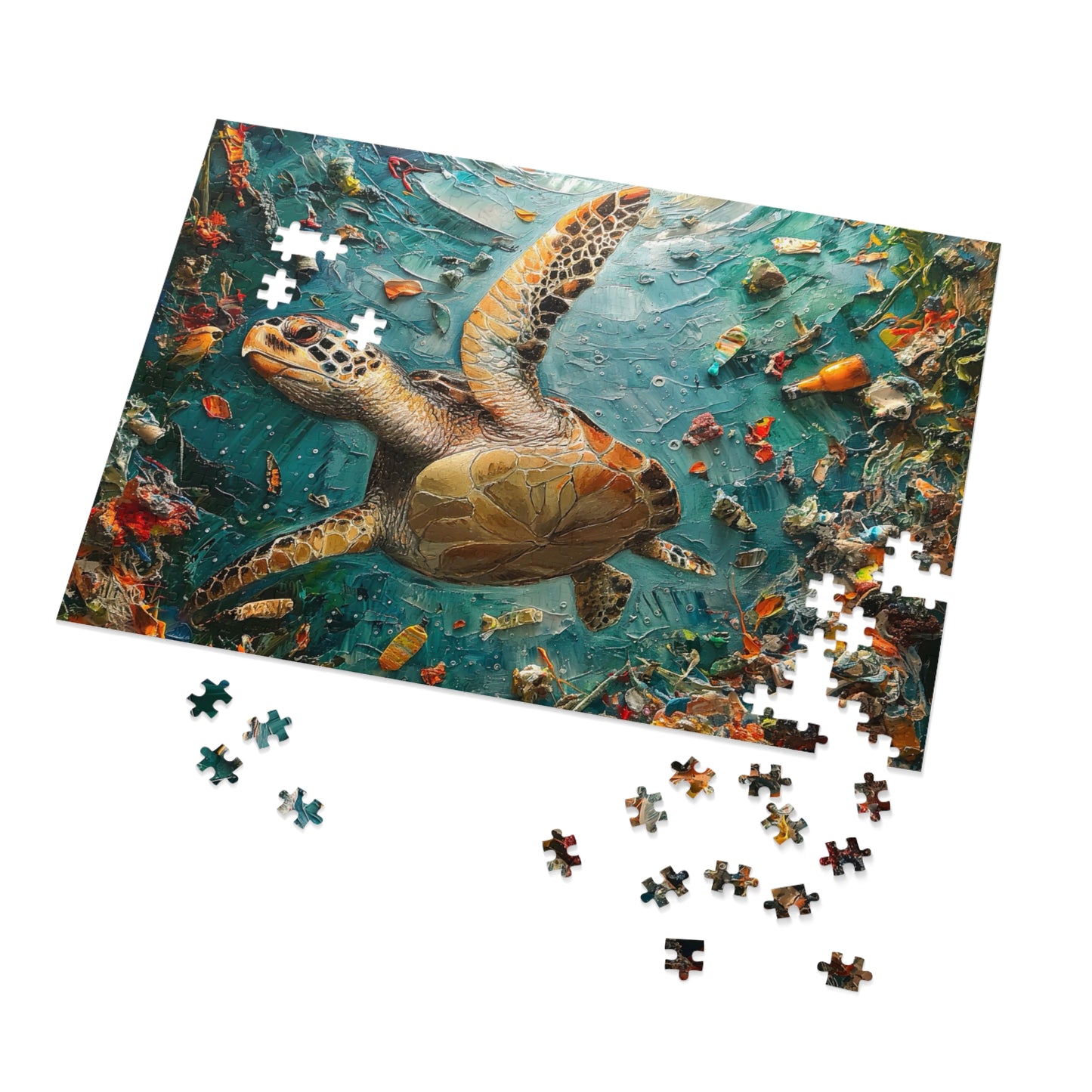 Ocean Conservation Jigsaw Puzzle, Sea Turtle Puzzle, Eco-Friendly Gift, Educational Toy, Family Activity, Environmental Awareness
