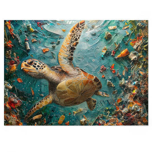 Ocean Conservation Jigsaw Puzzle, Sea Turtle Puzzle, Eco-Friendly Gift, Educational Toy, Family Activity, Environmental Awareness