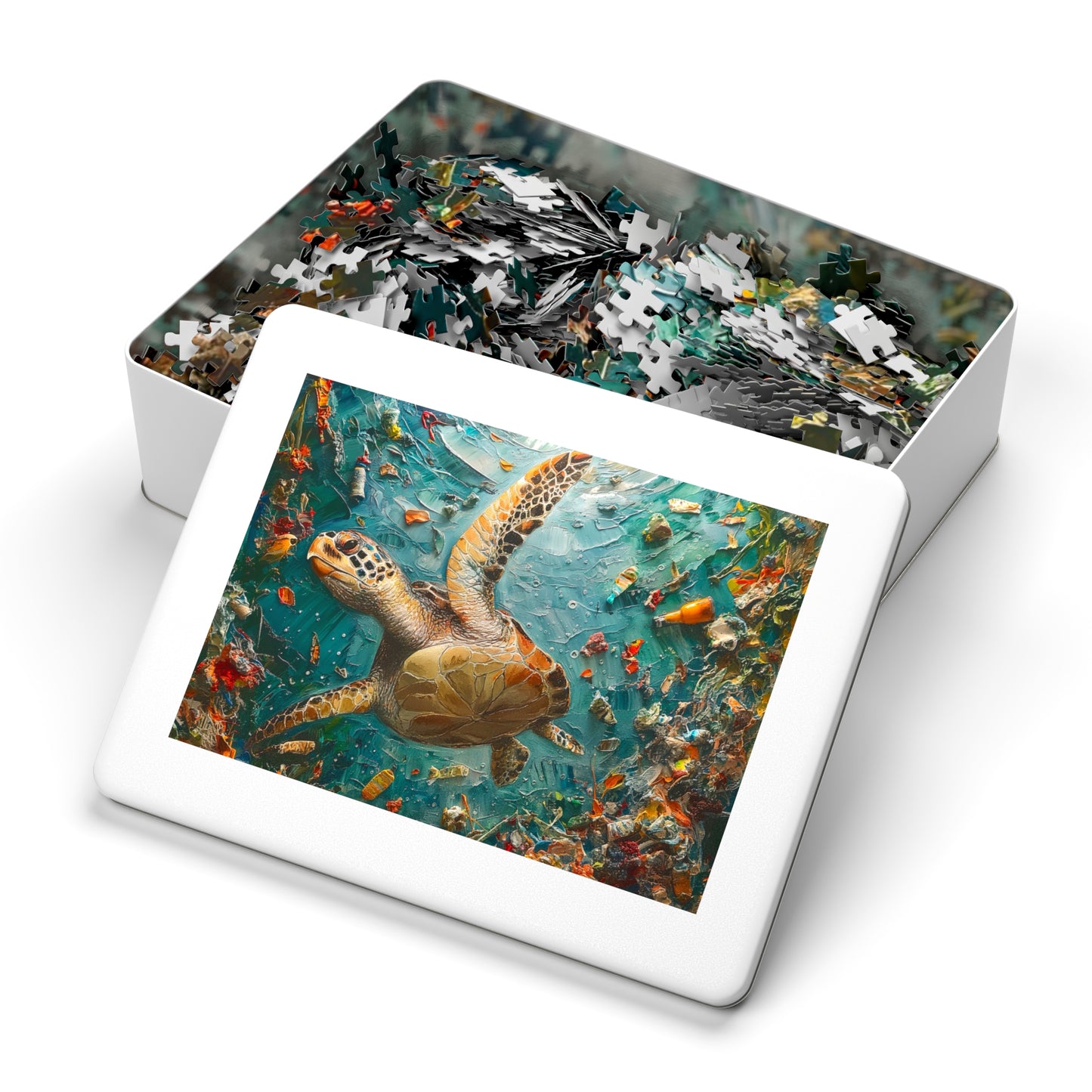 Ocean Conservation Jigsaw Puzzle, Sea Turtle Puzzle, Eco-Friendly Gift, Educational Toy, Family Activity, Environmental Awareness