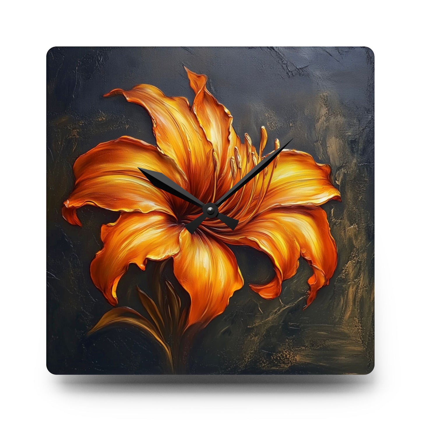 Vibrant Flower Acrylic Wall Clock, Floral Home Decor, Unique Gift, Modern Clock, Artful Timepiece, Kitchen Decoration