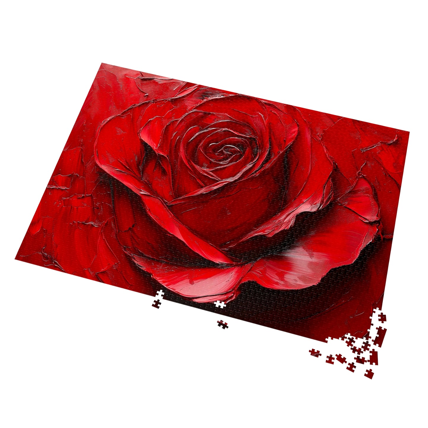 Red Rose Jigsaw Puzzle with Tin - Perfect Gift for Puzzle Lovers, Family Bonding, Art Decor, Birthday, Valentine’s Day, Holiday Fun