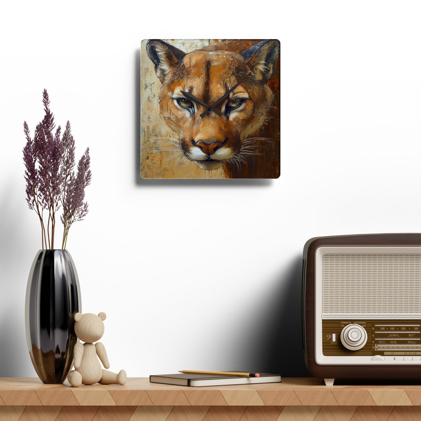 Wildlife Acrylic Wall Clock - Nature Lover's Decor, Jungle Theme, Gift for Animal Enthusiasts, Unique Home Accent