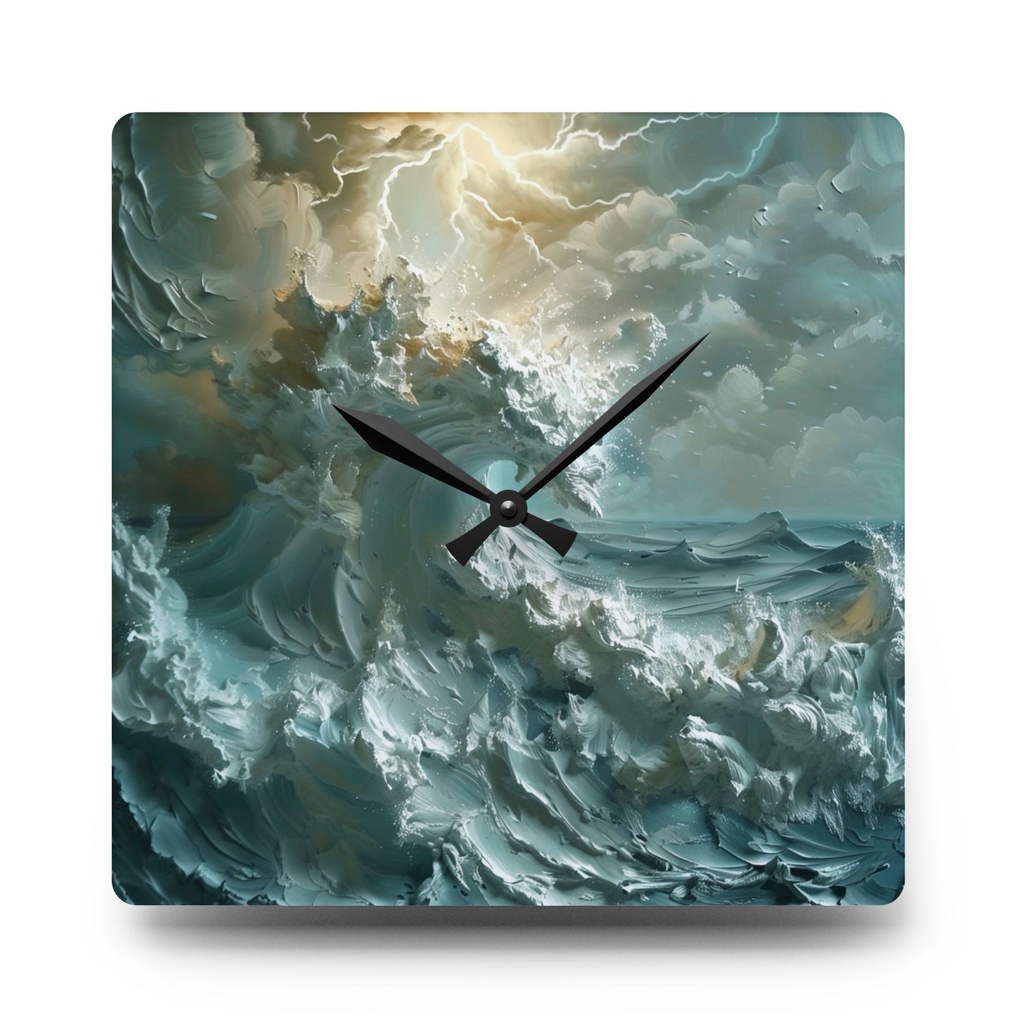 Ocean Wave Acrylic Wall Clock, Nautical Decor, Home Office Accent, Unique Gift for Sea Lovers, Coastal Inspiration