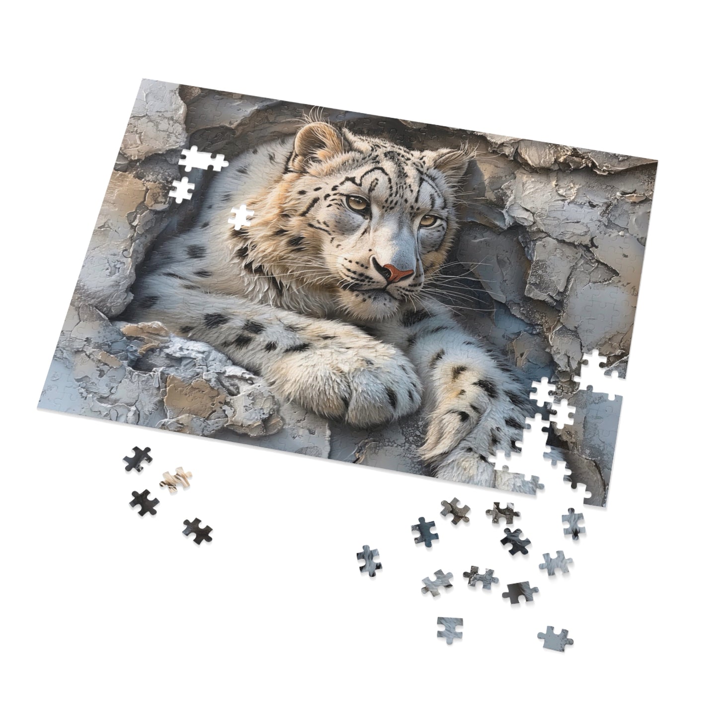 White Tiger Jigsaw Puzzle with Tin - Unique Wildlife Gift, Home Decor, Family Activity, Nature Lover's Puzzle, Fun for All Ages