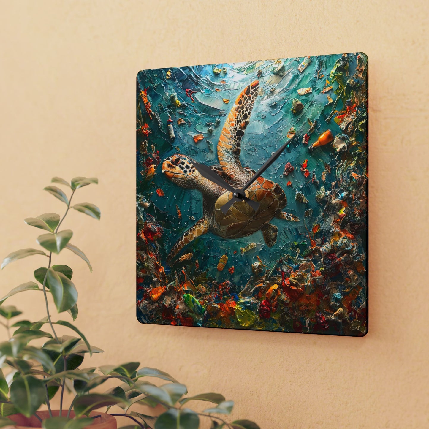 Underwater Escape Acrylic Wall Clock - Sea Turtle Design, Eco-Friendly Decor, Ocean Conservation Gift, Nautical Home Art, Nature [...]