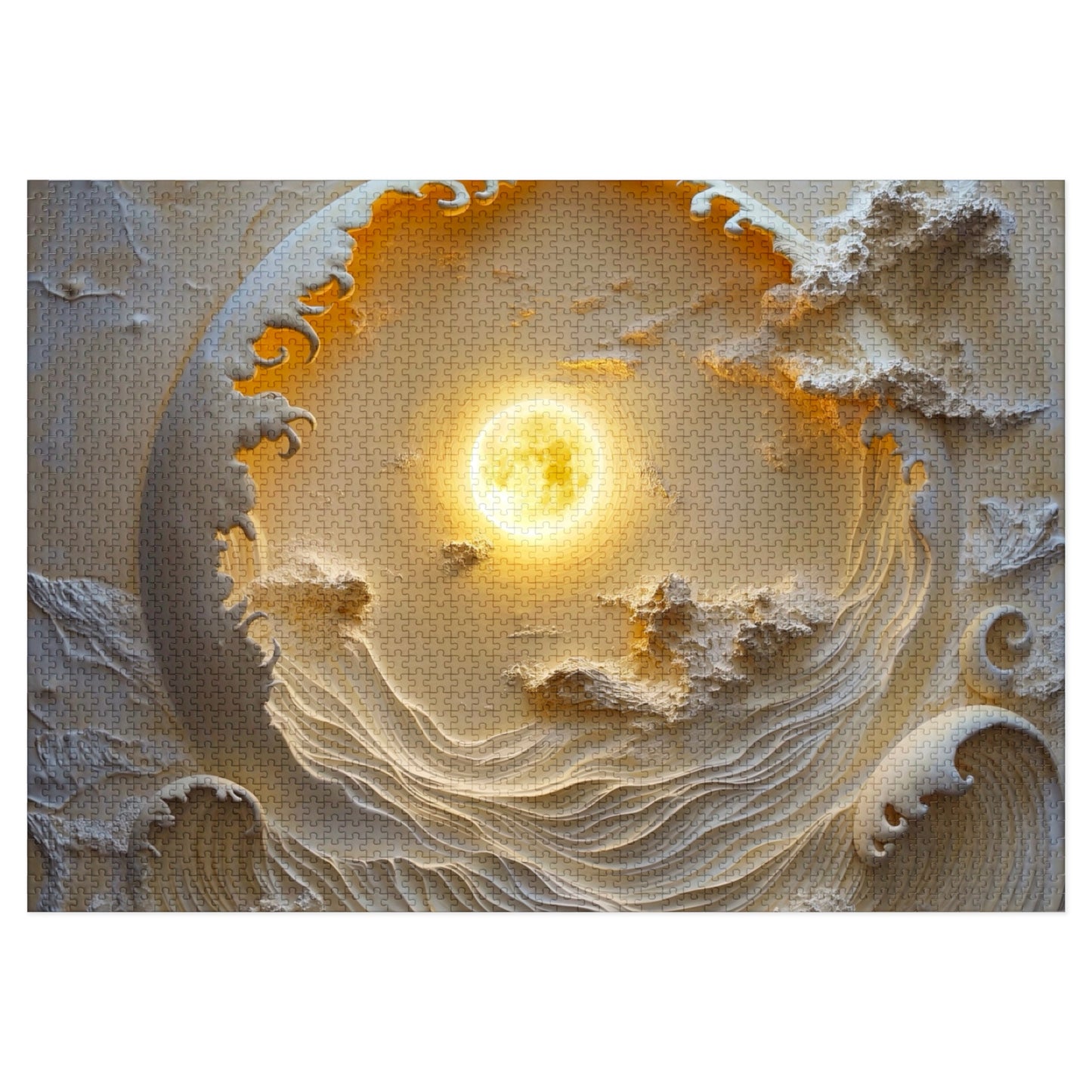 Serene Sunset Jigsaw Puzzle with Tin, Tranquil Puzzle Gift, Meditation Decor, Family Game Night, Relaxation Activity