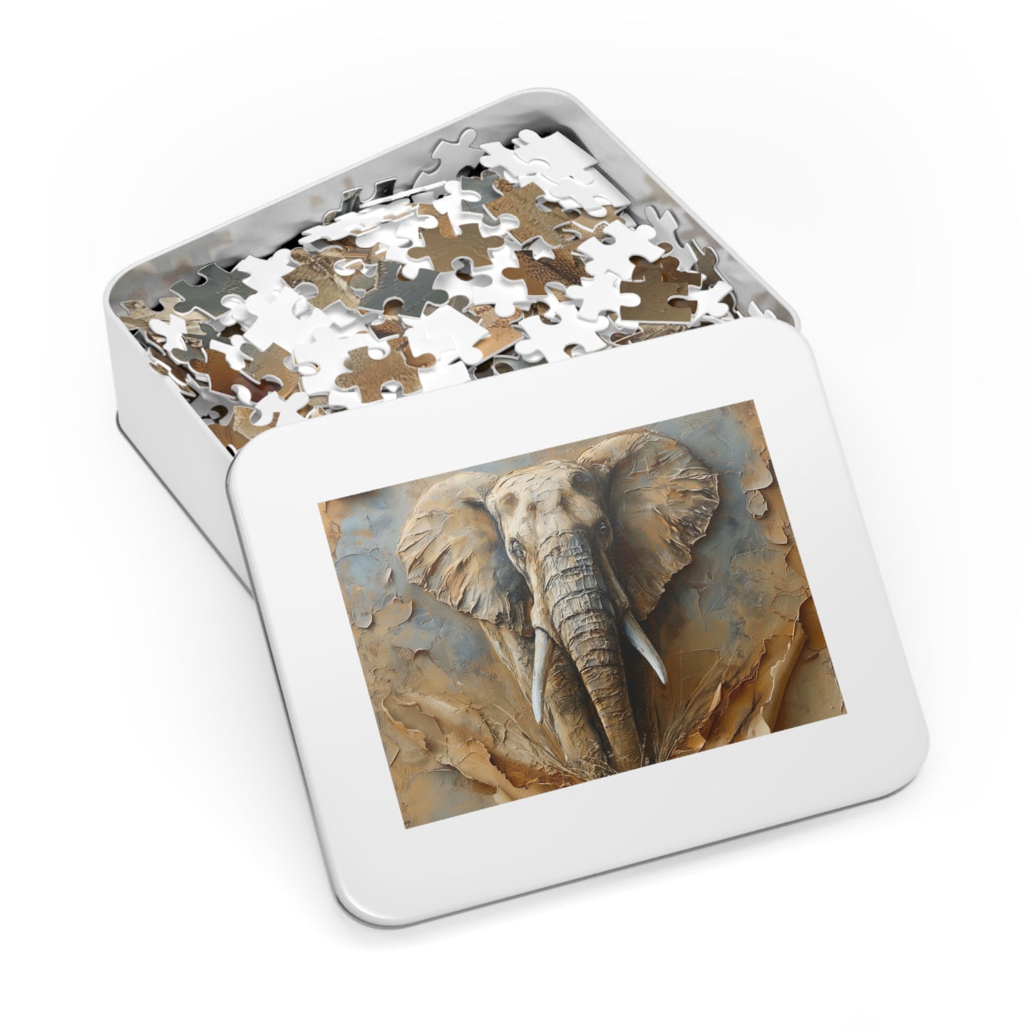 Elephant-Themed Jigsaw Puzzle with Tin, Wildlife Art Puzzle, Home Decor Game, Gift for Nature Lovers, Eco-Friendly Puzzle, Family Fun [...]