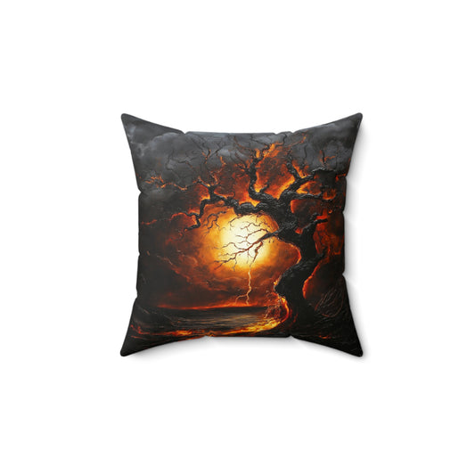 Dark Fantasy Square Pillow, Cozy Home Decor, Gothic Style Cushion, Unique Gift, Autumn Decor, Halloween Accent.