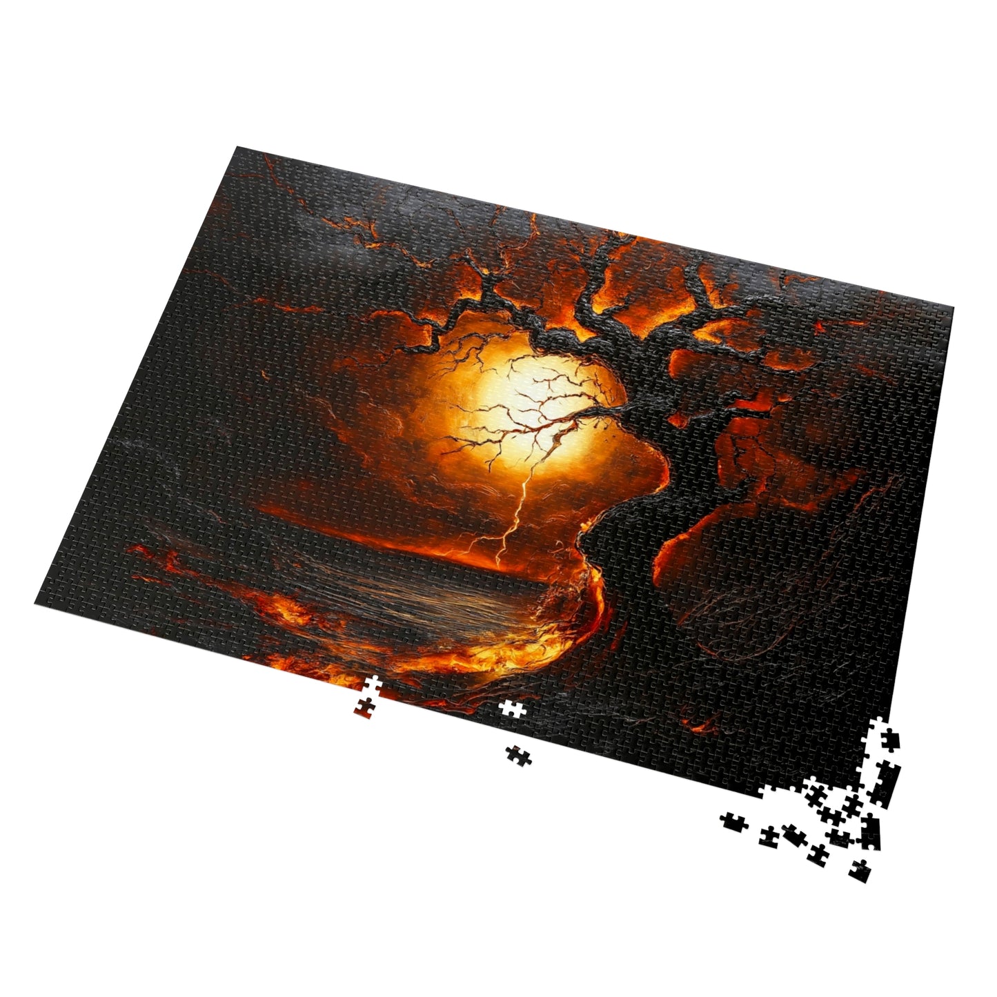 Jigsaw Puzzle with Tin - Enchanting Sunset Artwork, Gift for Puzzle Lovers, Family Fun, Home Decor, Stress Relief Activity