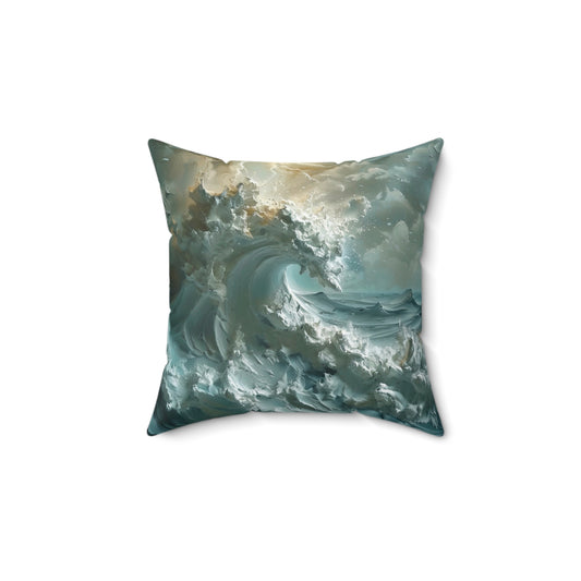 Artistic Faux Suede Pillow, Decorative Cushion for Living Room, Boho Decor, Cozy Home Accessory, Gift Idea for Housewarming