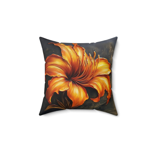 Vibrant Floral Faux Suede Pillow | Cozy Home Decor, Flower Square Cushion, Living Room Accent, Gifts for Her, Boho Style