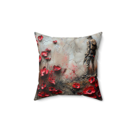 Vintage Floral Faux Suede Square Pillow, Decorative Cushion, Home Décor, Gift for Nature Lovers, Boho Chic Pillow