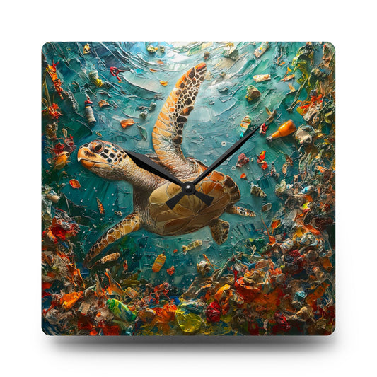 Underwater Escape Acrylic Wall Clock - Sea Turtle Design, Eco-Friendly Decor, Ocean Conservation Gift, Nautical Home Art, Nature [...]