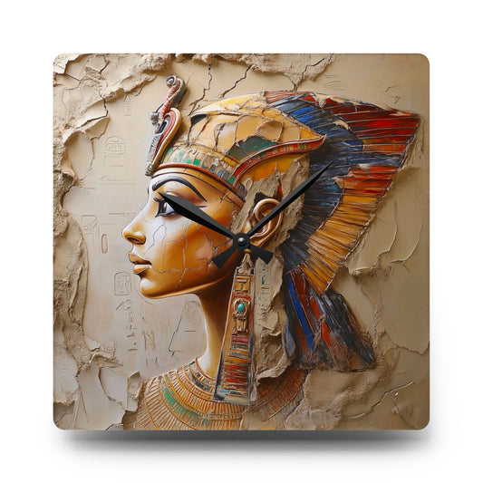 Egyptian Queen Acrylic Wall Clock | Vintage Home Decor, Unique Gift, Wall Art, Kitchen Clock, Living Room Decor