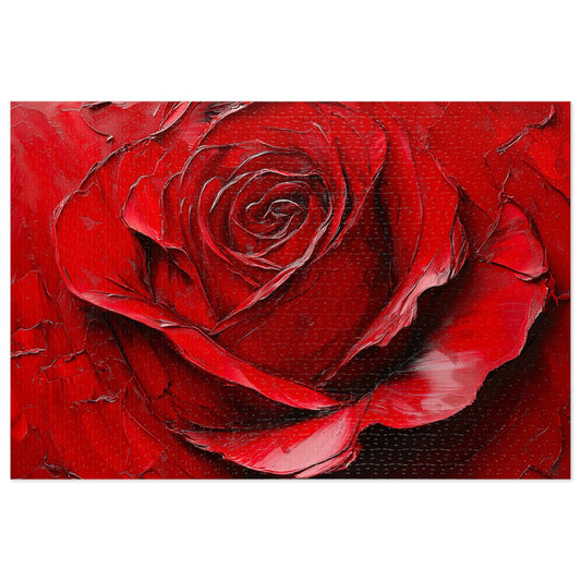 Red Rose Jigsaw Puzzle with Tin - Perfect Gift for Puzzle Lovers, Family Bonding, Art Decor, Birthday, Valentine’s Day, Holiday Fun