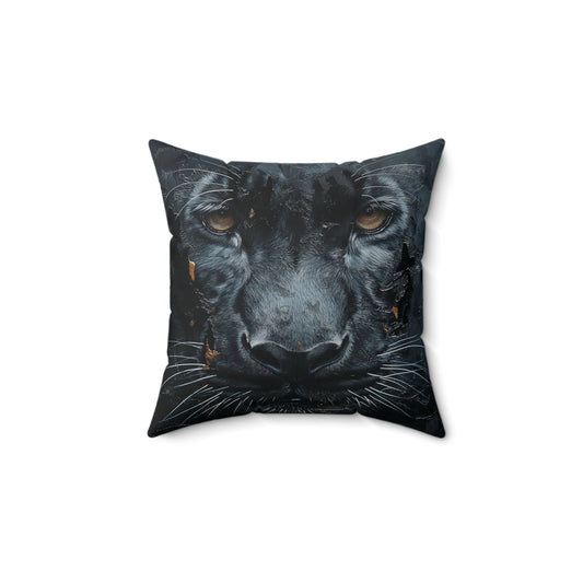 Panther Print Throw Pillow, Faux Suede Cushion for Home Decor, Animal Lover Gift, Unique Bedding Accent, Stylish Living Room Decor