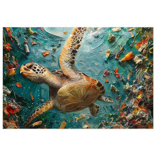Ocean Conservation Jigsaw Puzzle, Sea Turtle Puzzle, Eco-Friendly Gift, Educational Toy, Family Activity, Environmental Awareness