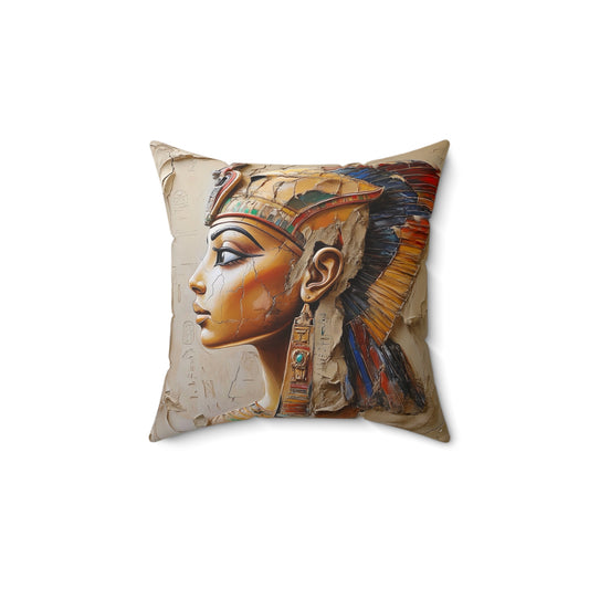 Elegant Egyptian Queen Pillow, Bohemian Home Decor, Vintage Style Cushion, Living Room Accent, Gift for Her
