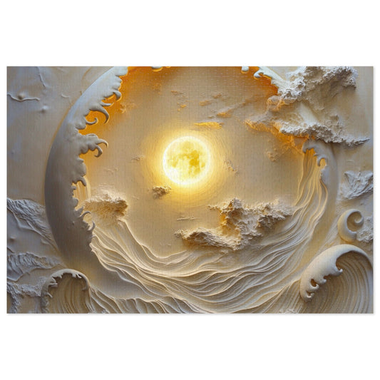 Serene Sunset Jigsaw Puzzle with Tin, Tranquil Puzzle Gift, Meditation Decor, Family Game Night, Relaxation Activity
