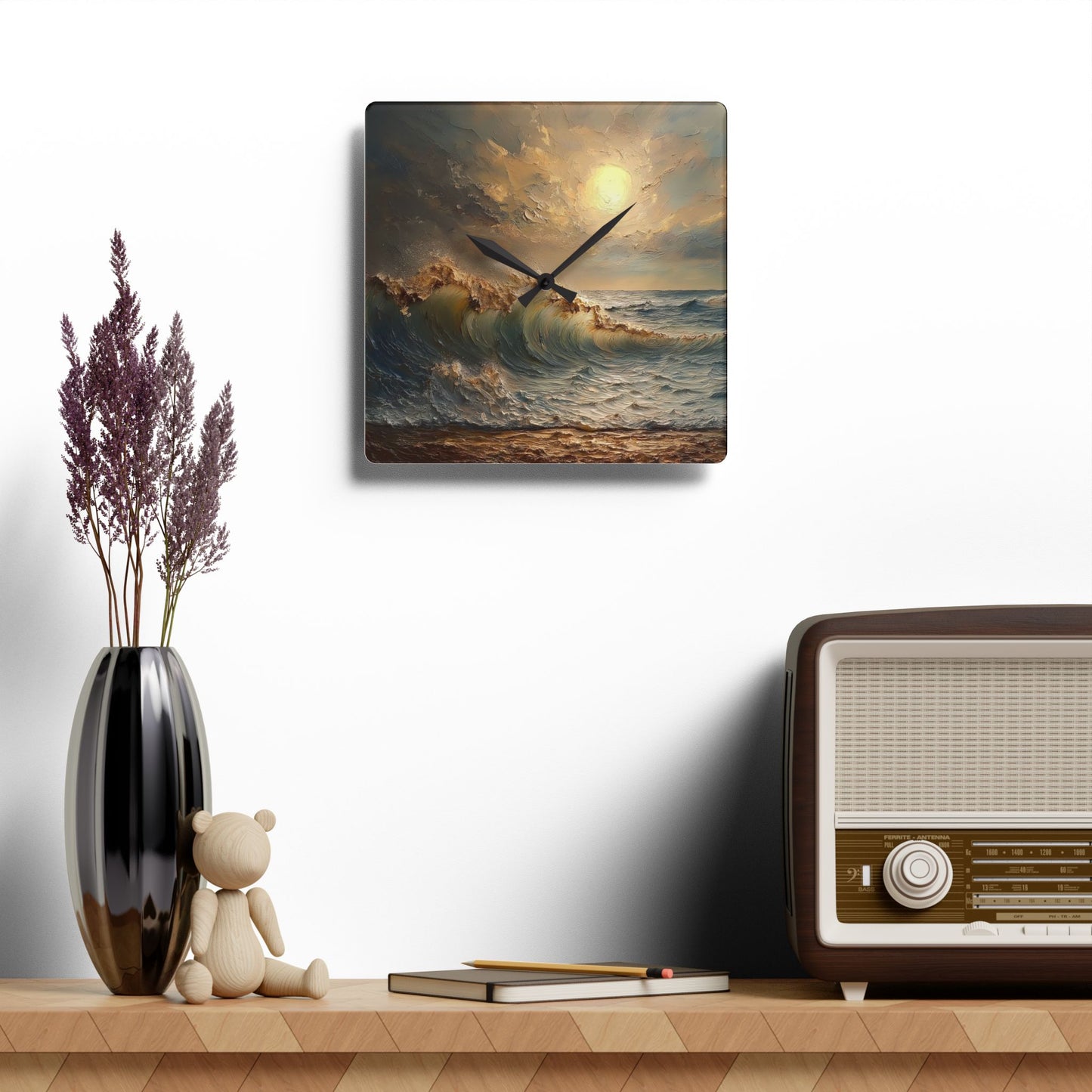 Coastal Sunset Acrylic Wall Clock - Ocean Themed Home Décor, Nautical Gift, Beach House Accessories, Coastal Living Decoration, [...]