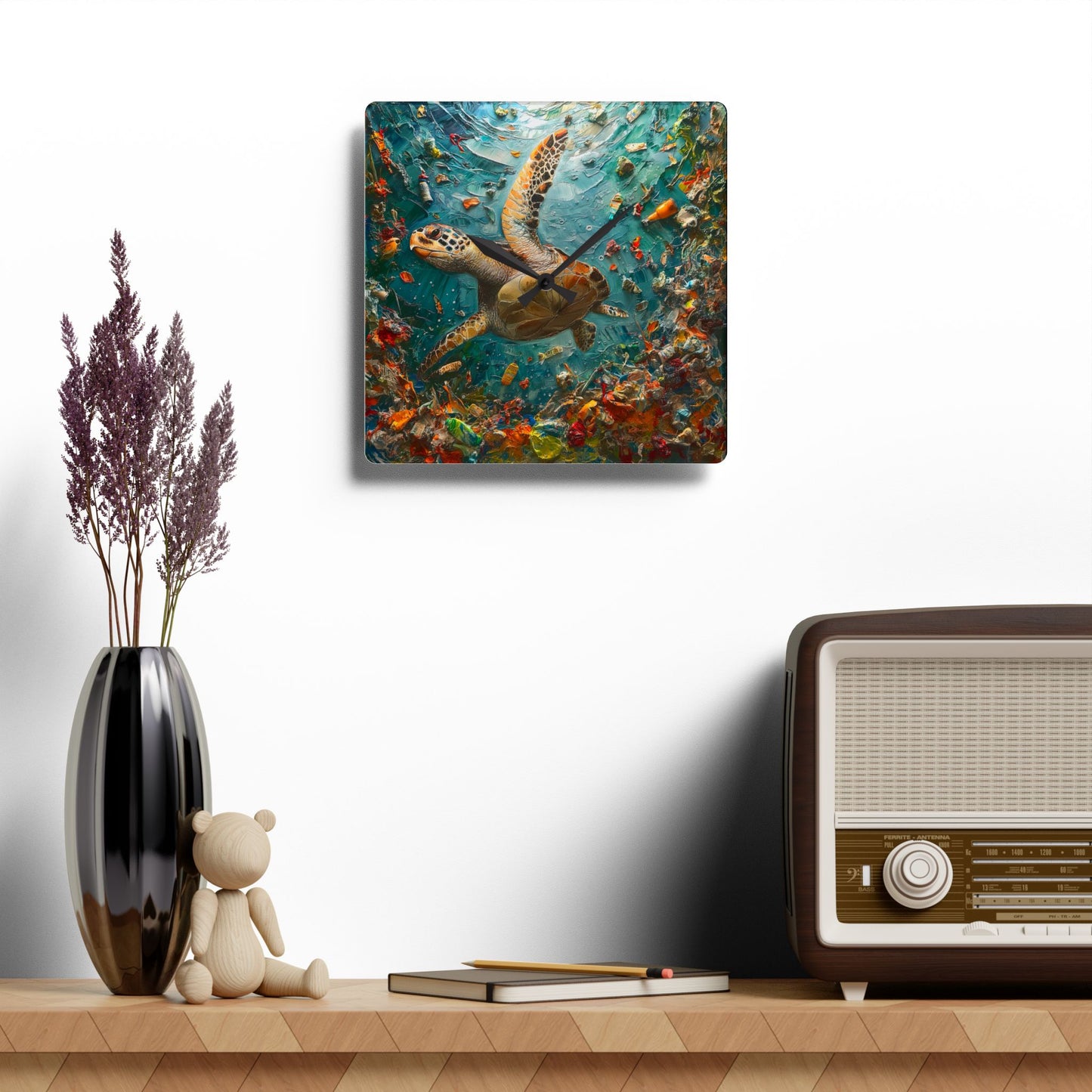 Underwater Escape Acrylic Wall Clock - Sea Turtle Design, Eco-Friendly Decor, Ocean Conservation Gift, Nautical Home Art, Nature [...]